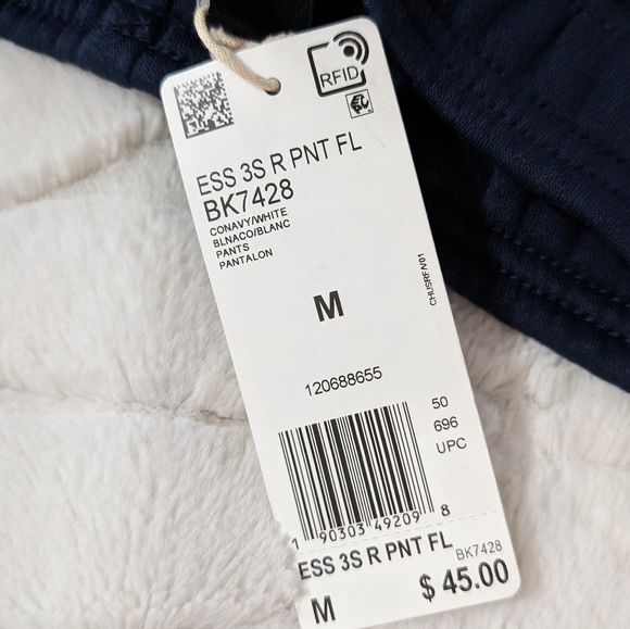 NWT Mens Adidas sweatpants Navy Medium - Picture 3 of 6